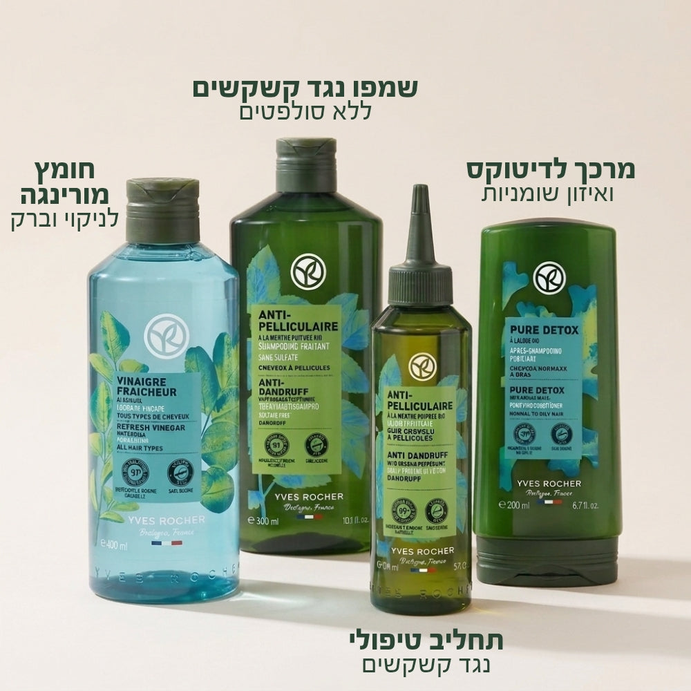 הערכה לטיפול בקשקשים ולטיהור הקרקפת